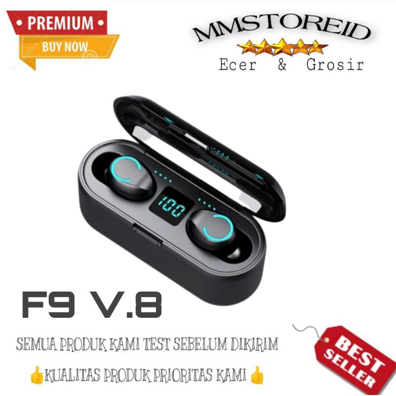 MM- Headset Bluetooth Earphone TWS F9 V8.0/Headset Wireless TWS Hifi