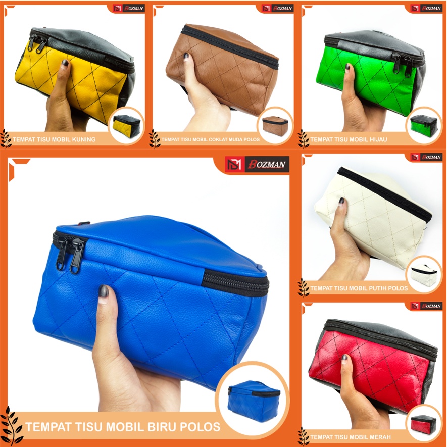 Kotak Tempat Tissue Mobil Bahan Kulit Multifungsi PU Leather Souvenir