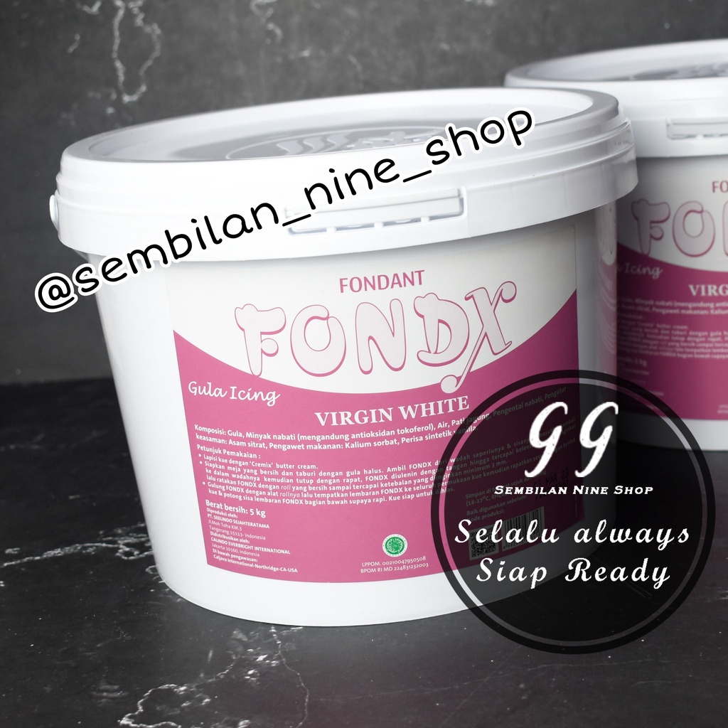 

FONDX Fondant Virgin WHITE 5 KG Gula Icing Putih Fondan Vondant Fondex