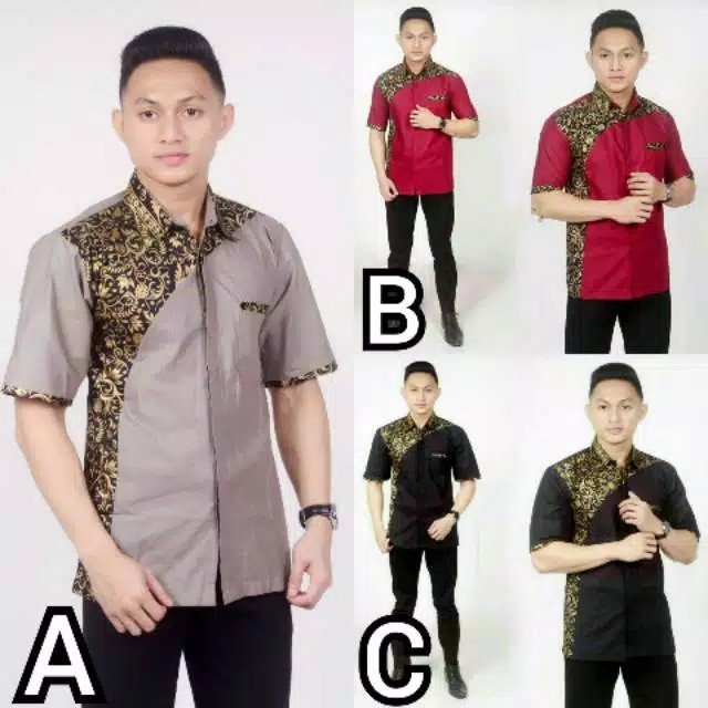 Diskon Batik Hrb026 Kenongo Kemeja Hem Pendek Padi Pekalongan M L Xl Murah Keren Bati Pria Wajik