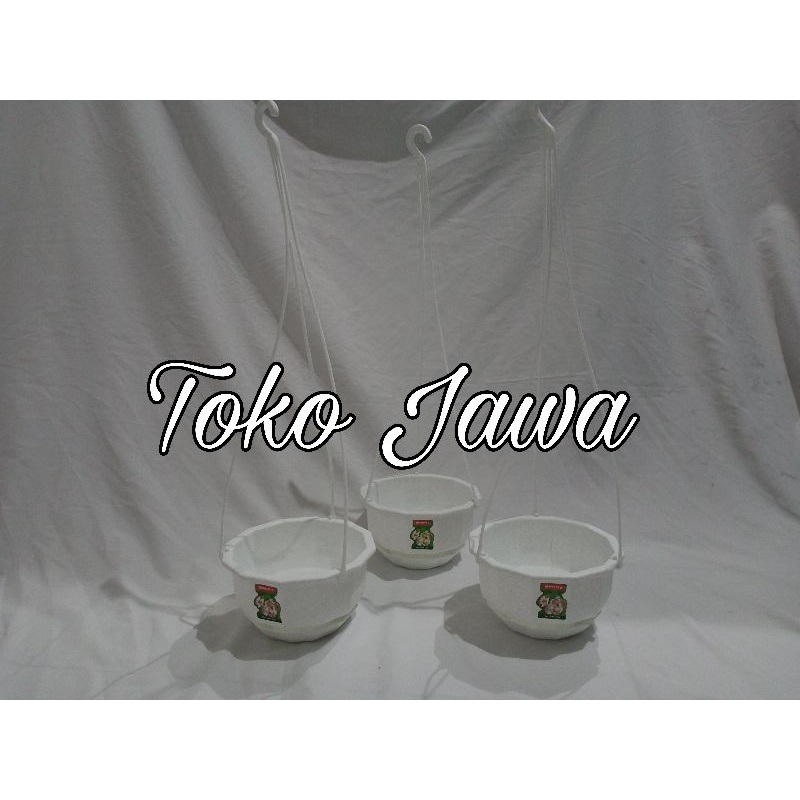 Pot Gantung lion star Gardenia Flower | Pot Gantung / Pot Bunga Tanaman Gantung WR Putih