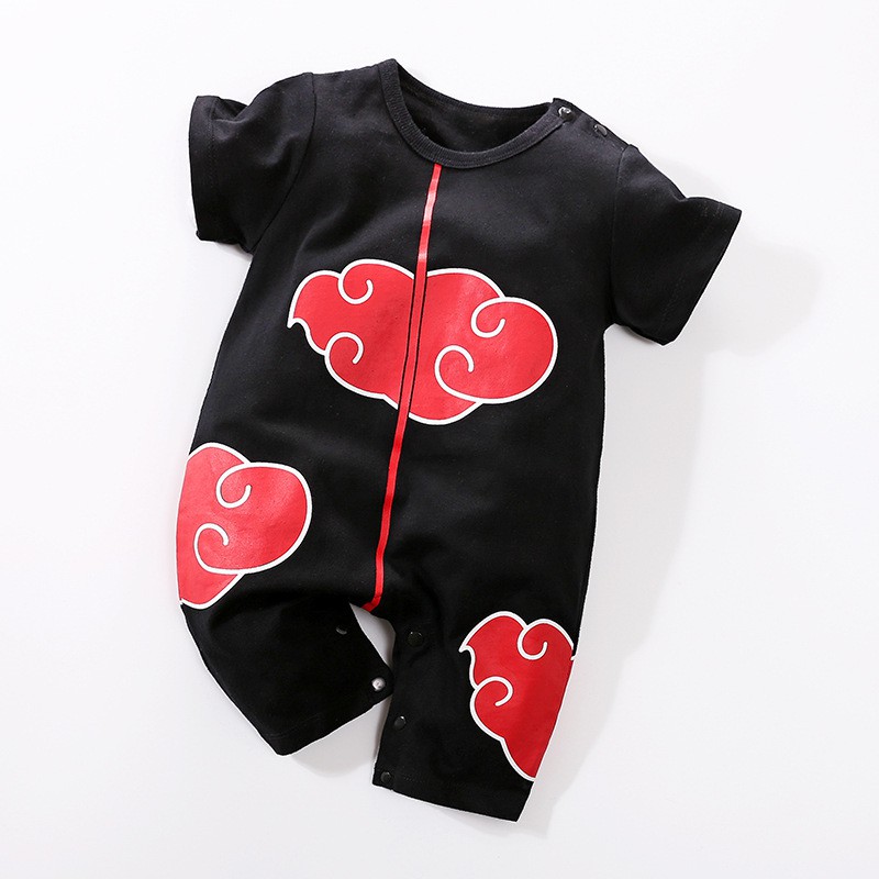 Baju Bayi Romper Lengan Pendek Baby Jumper Anak Bayi cowo Anime Naruto Kakashi Akatsuki Ninja Uchiha-2