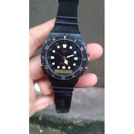 jam tangan casio AQ 100w diver style analog digital second bekas original