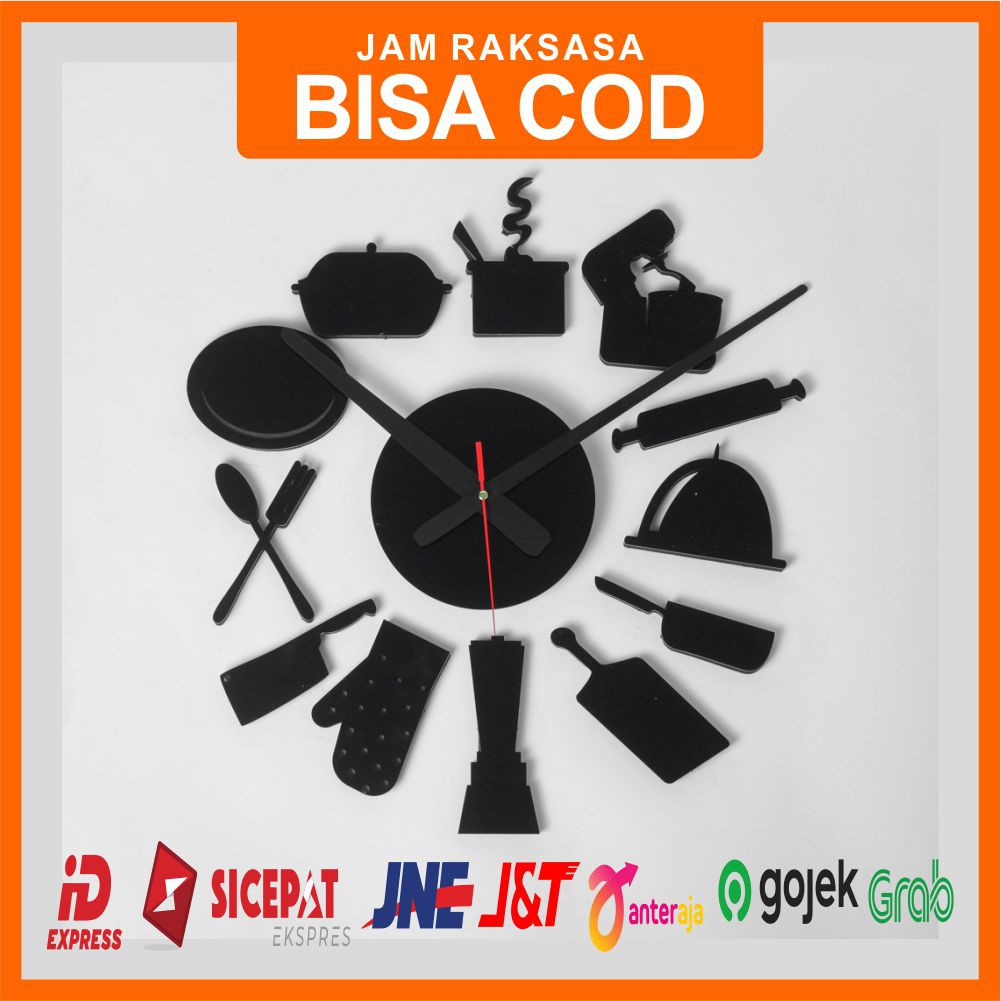 JAM DINDING RAKSASA PERALATAN DAPUR / JAM DINDING RAKSASA PERALATAN MASAK / DIY WALL CLOCK