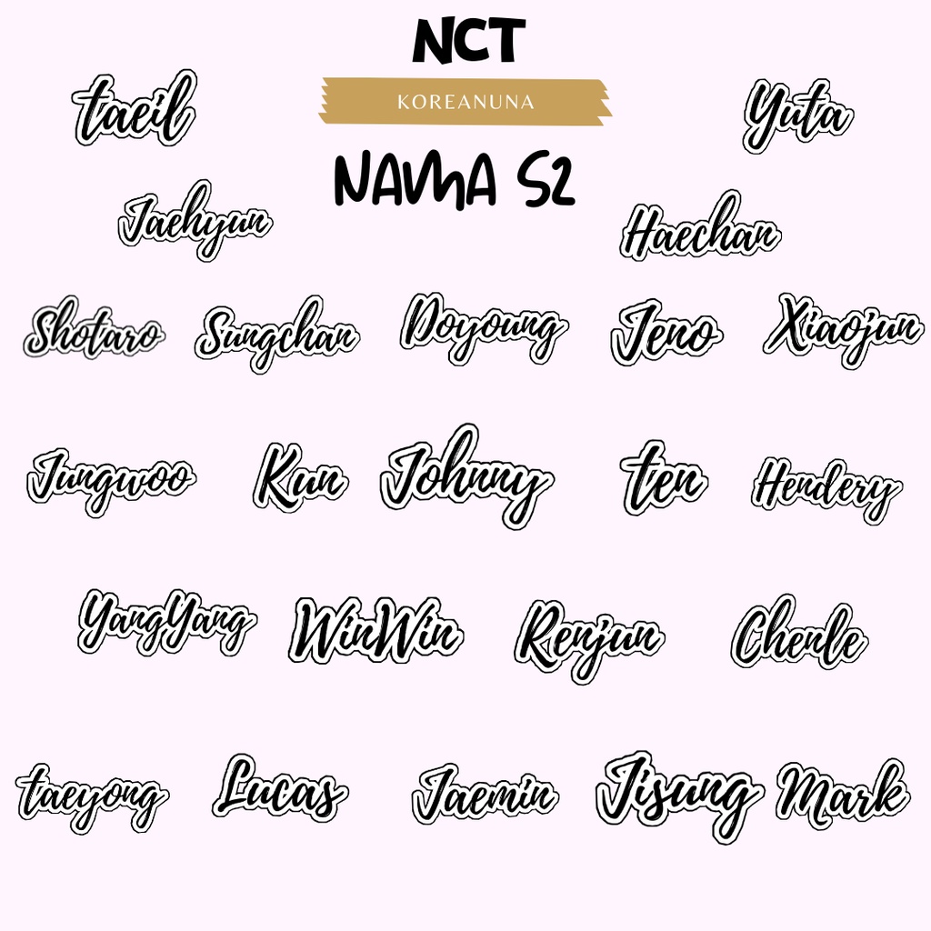 Stiker Kpop Nct Nama Member Lucu Aesthetic Sticker Deco Note Laptop Hp Buku Glossy Murah Berkualitas