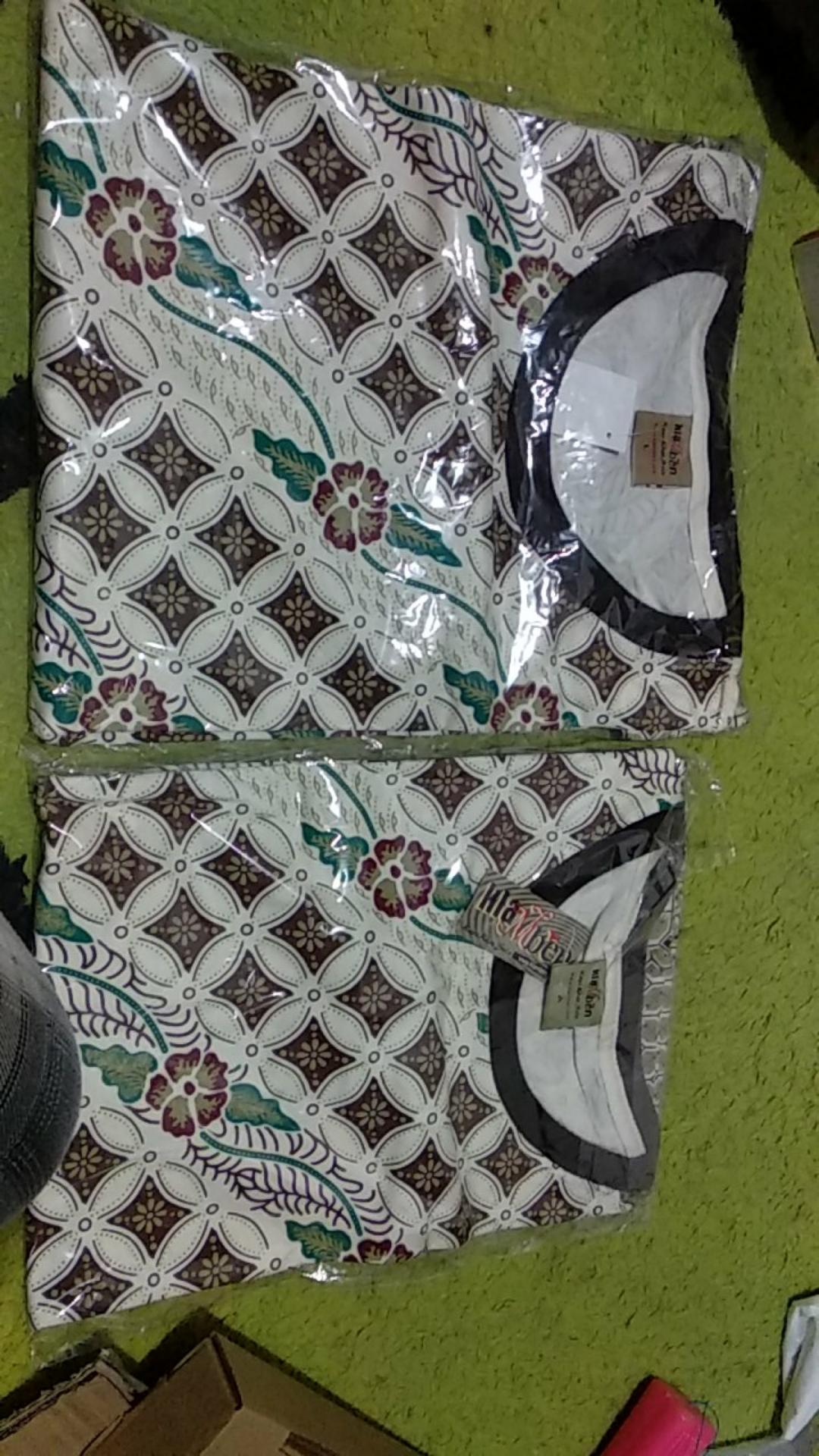 Klamben Kaos Oblong Anak Unisex Batik Sekar Kawung Putih Tulang