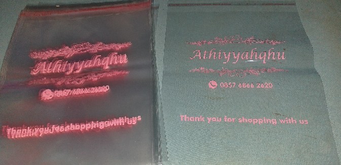 Sablon Plastik Opp Ukuran 20x25 Isi 100 Pcs Cocok Untuk Kemasan Hijab