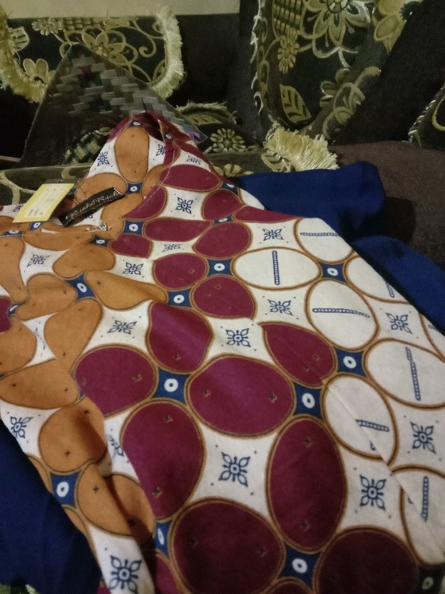 Riskirich Maezurra Gamis Batik Kombinasi Polos