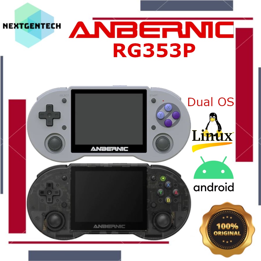 ANBERNIC RG353P Retro Handheld Console Video Game Dual OS Android Linux 3.5 Inch IPS Touch Screen