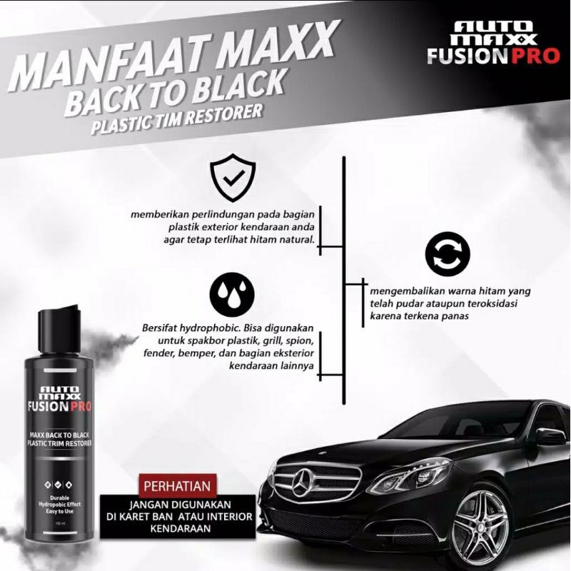 AUTO MAXX FUSHION PRO MAXX BACK TO BLACK PLASTIC TRIM RESTORER EXTERIOR CAR CARE EXTERIOR DETAILING