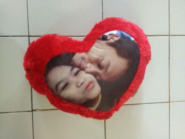 Bantal Foto Murah Ukuran Standar Tidur Love  Print Nama Foto Gambar Karakter Gratis Free Cantik