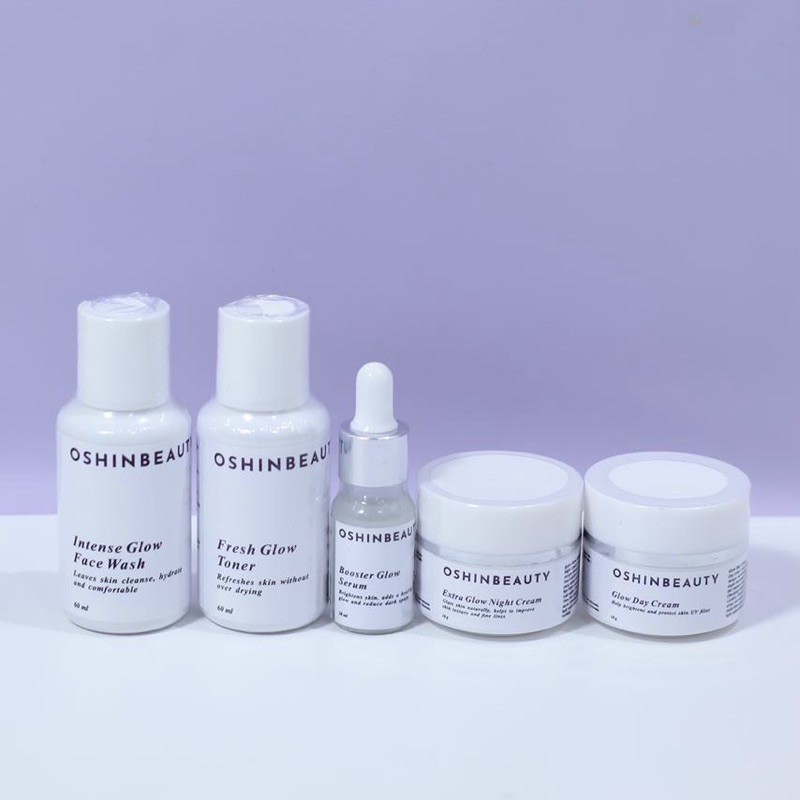 (OSHINBEAUTY) Paket Skincare Glow dan Acne Series Complete BPOM [Free Gift/Bonus]-GLOW COMPLETE