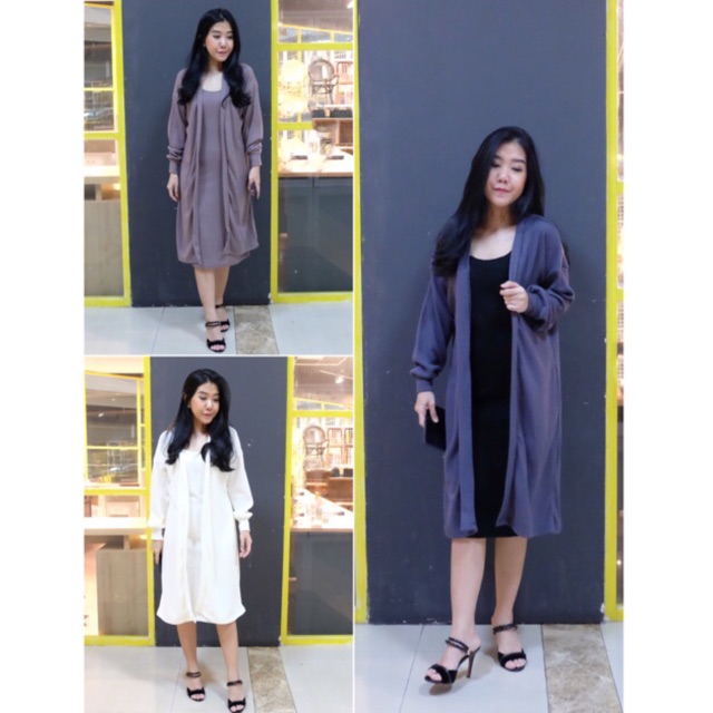 Satu Set Outter Rajut Premium Import Kerja Casual Elegant Wanita Nona.inc - Gloria Set Knit