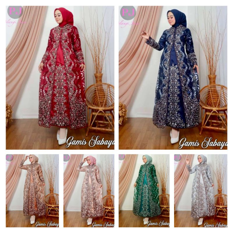 gamis modern sabaya pelangi jaya / gamis rompi / gamis jumbo / gamis ibu besan / gamis pesta / gamis