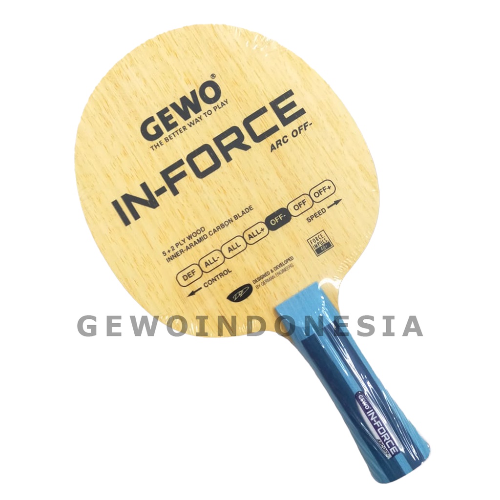 Gewo In-Force ARC OFF- - Kayu Pingpong Blade Tenis Meja Bet Bat Offensive