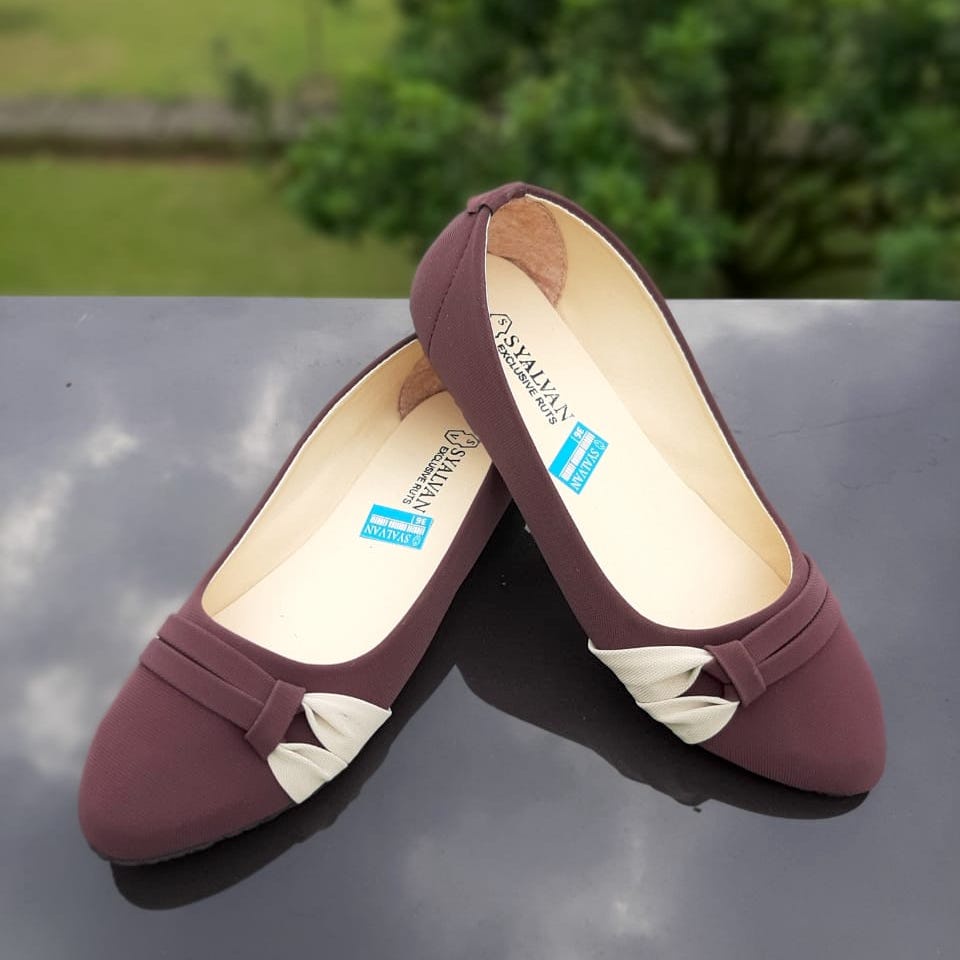 SBD04 Sepatu Balet Wanita Aksesoris Pita Bahan Hammer - Flat shoes wanita