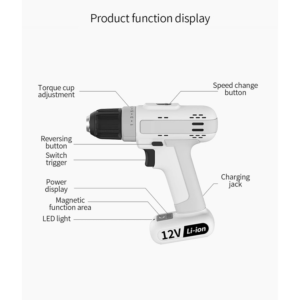 MASI CRAFTSMAN - Electric Drill 12V Non-Impact Type - MSID1202-01 - Bor dan  Obeng Elektrik 12V