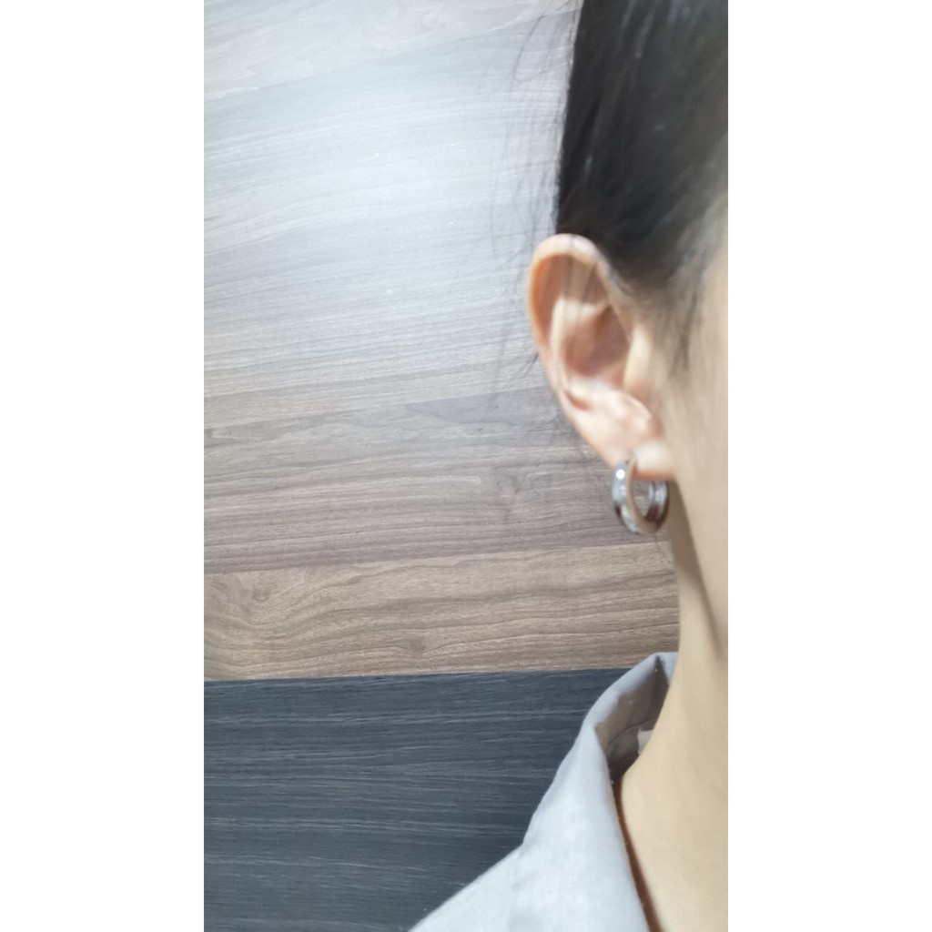 Smooth 9K Real Yellow Gold Filled Ladies Hoop Earrings