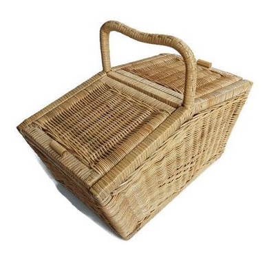Keranjang tas piknik rotan besar / storage box penyimpanan rotan / koper rotan