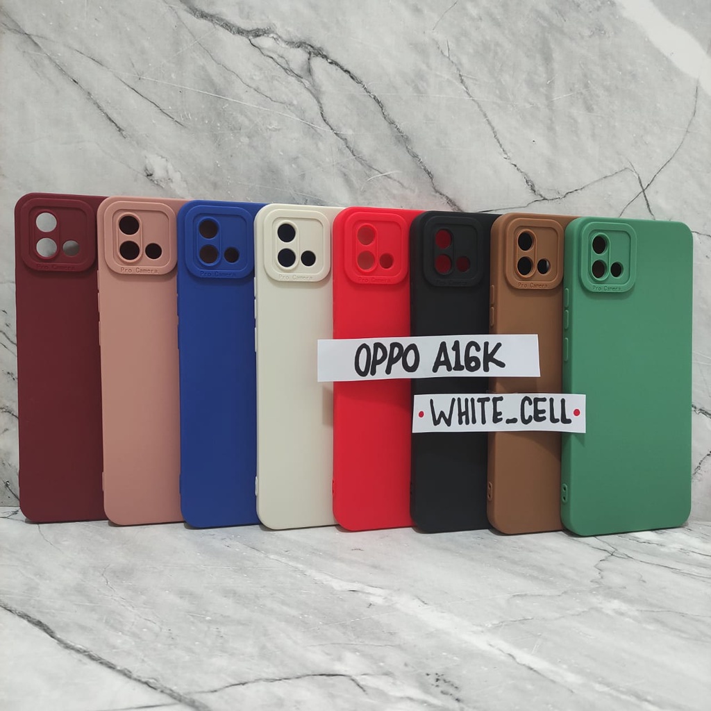 SoftCase ProCamera Silicon Matte Case Full Cover Oppo A16K A16E White_Cell