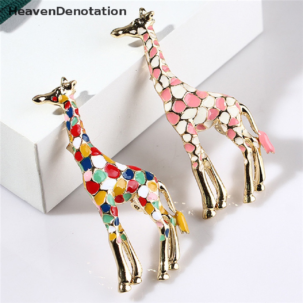 [HeavenDenotation] Enamel Giraffe Brooch Pin Women Animal Badge Corsage Brooch Jewelry Gift Cute