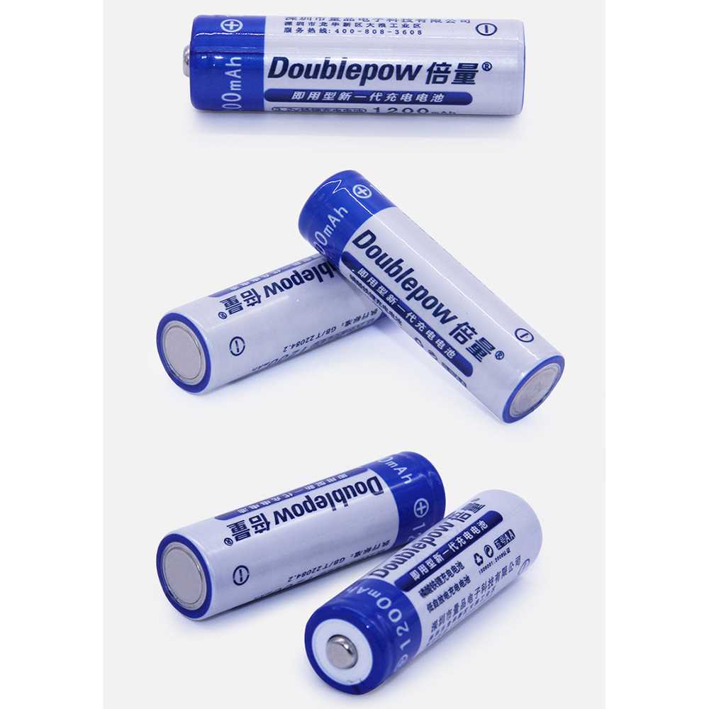 DOUBLEPOW Charger Baterai 2 slot AA/AAA with 2PCS AA 1200mAh - DP-B01-Putih