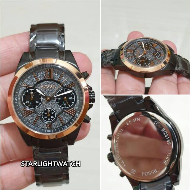 JAM TANGAN WANITA FOSSIL BATRE STAINLESS CHRONO KUALITAS ORIGINAL