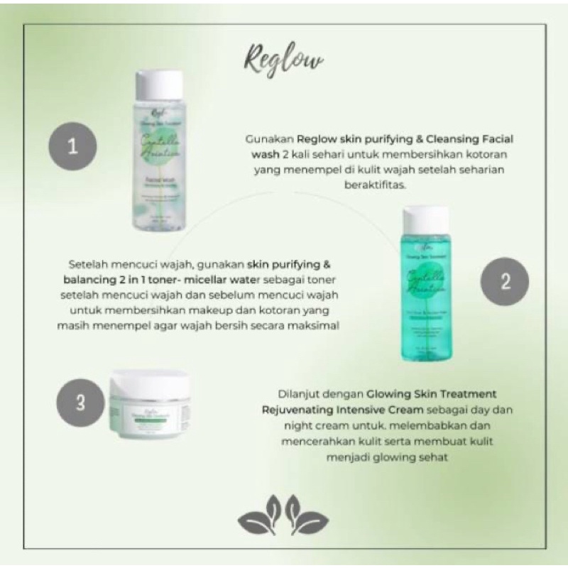 REGLOW Glowing Skin Treatment Original  REGLOW Skincare  Original Cream Perawatan Wajah   - RE GLOW-1 Paket + Pouch