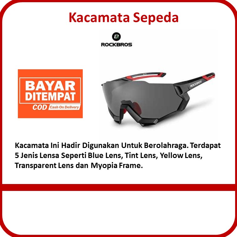 Rockbros Kacamata Olahraga Minus Sport Gowes Aksesoris Asesoris Sepeda Speda Bersepeda Sepedah Pria 