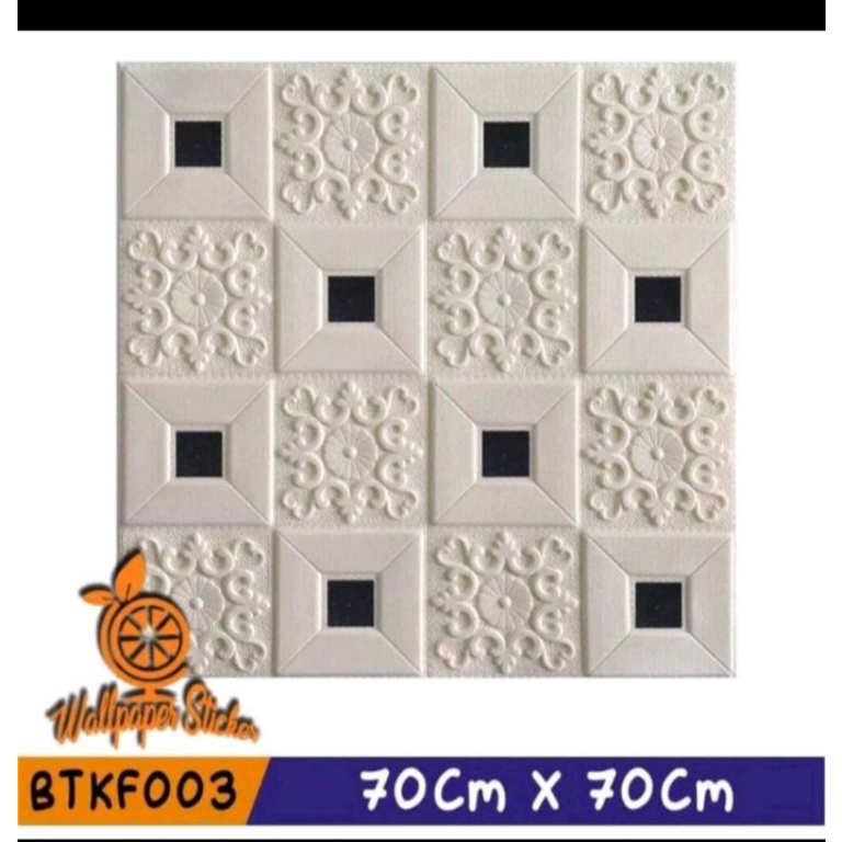 WALLPAPER 3D MOTIF BATIK CLASIC 70X70CM TEBAL 3MM-BATIK + STIKER HITAM