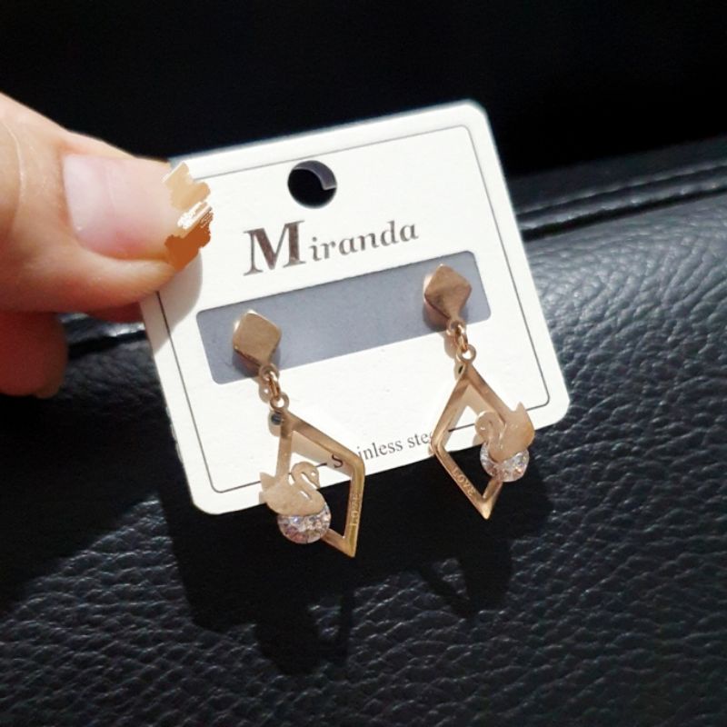 Anting Titanium Stainless steel asli Rosegold Premium Quality Anti karat 0182