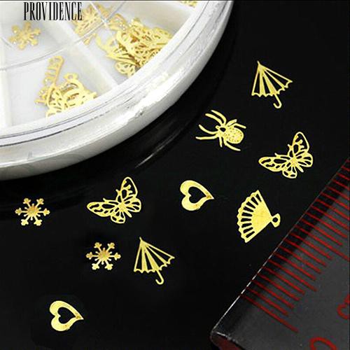 [Bayar Di Tempat] 3D Emas Decal Logam Kupu-kupu Bunga Stiker Nail Art Wheel DIY Decor Manicure