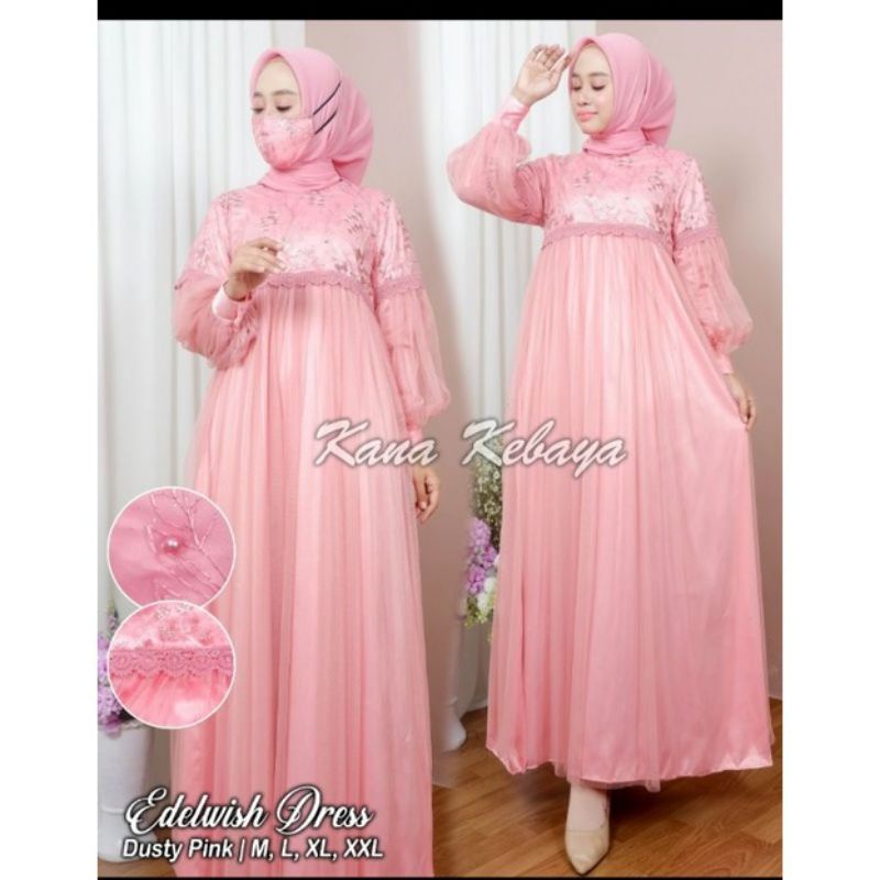 COD GAMIS ORIGINAL/GAMIS EDELWISH/DRESSS TULLE/GAMIS PESTA MODERN