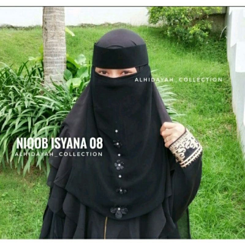 Niqob Bandana Isyana 08 Mutiara Premium Original Niqob Temboro Termurah Niqob Murah Cadar Temboro