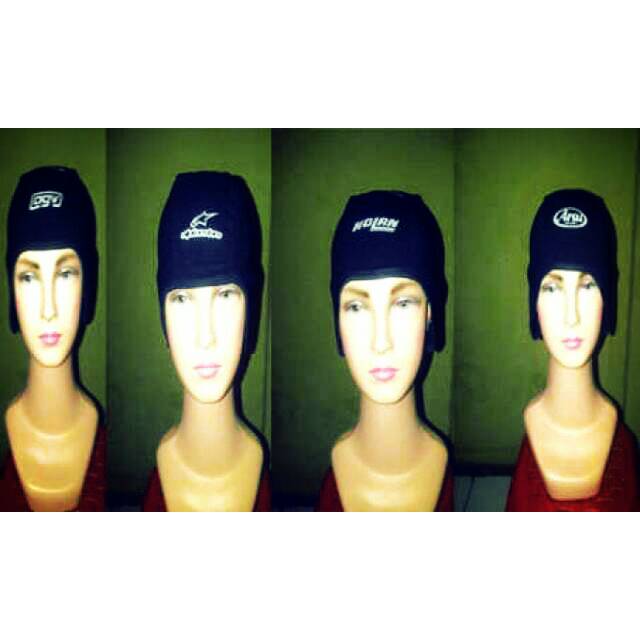 Kupluk Helm motif AGV,Alpinestar,Nolan,Arai,dainese dll / Topi Helm