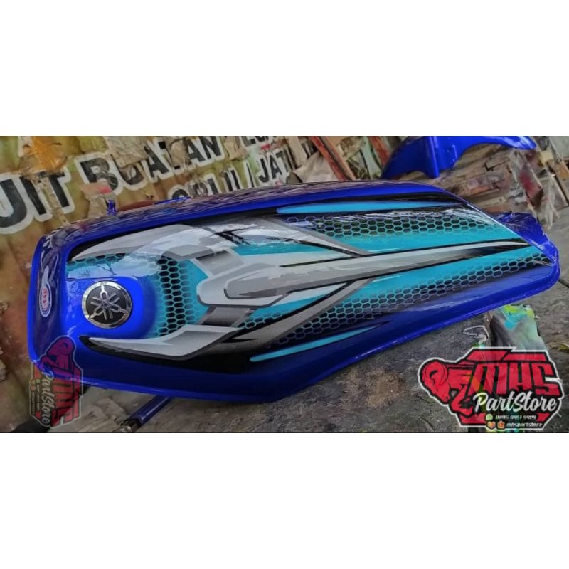 COVER TANGKI MOTOR YAMAHA RXKING RX KING KING 135 BIRU 2007