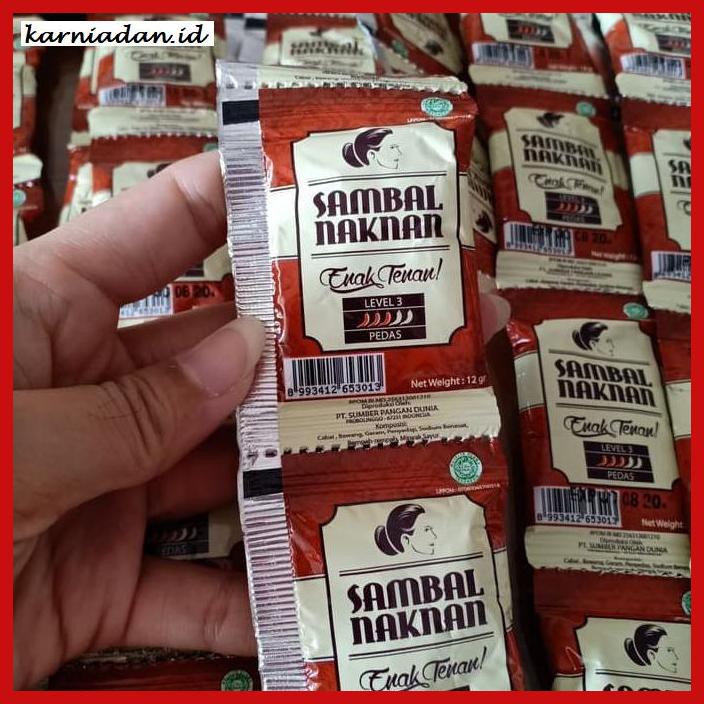 

Aneka-Sambal- Sambal Nak Nan Enak Tenan Level 3 Pedas Sachet 12Gram -Pedeeeeeezzzzzzz.