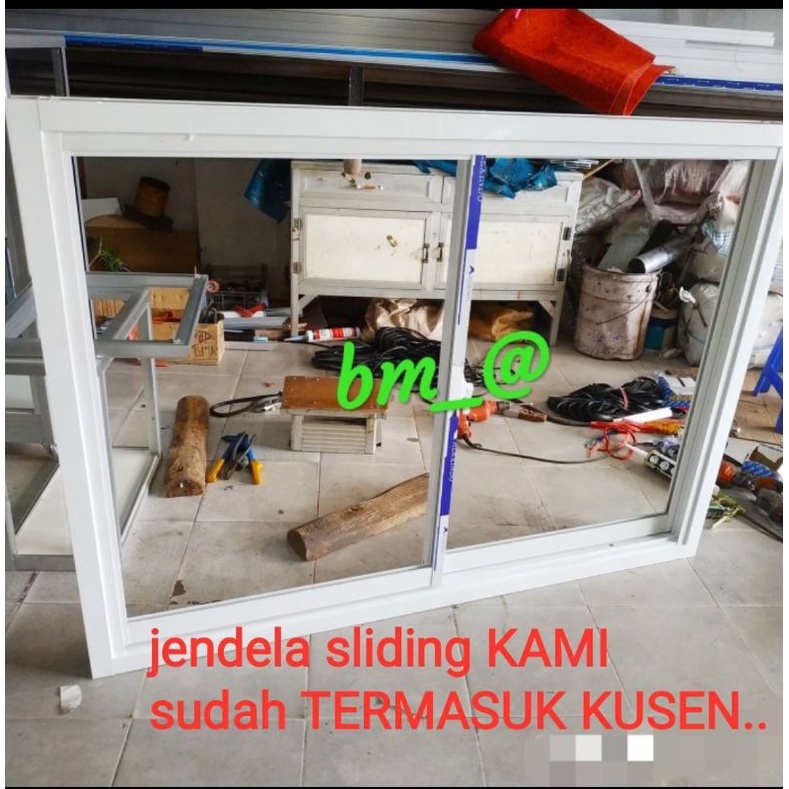 jendela aluminium 80x150 sliding / geser