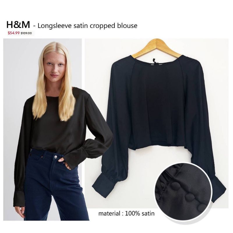 HM Cropped Satin Blouse | Blouse satin | Blouse h&m | Blouse crop