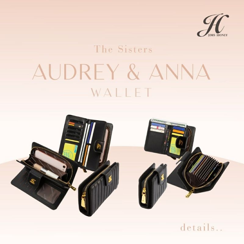 Jimshoney Anna Audrey Wallet Dompet wanita pendek panjang slot kartu card holder dompet lipat cod