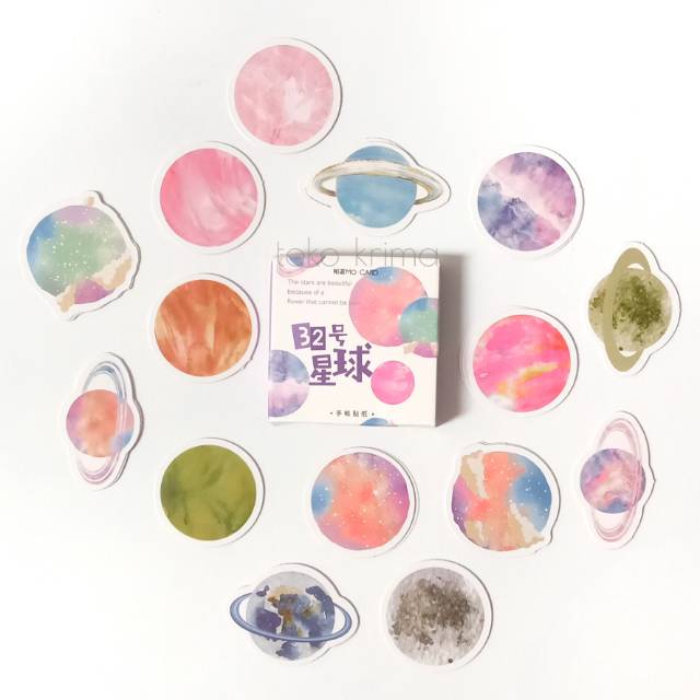 

Set Stiker Sticker Box Mini Isi 45 pcs Bentuk Planet Untuk Deco Jurnal Diary