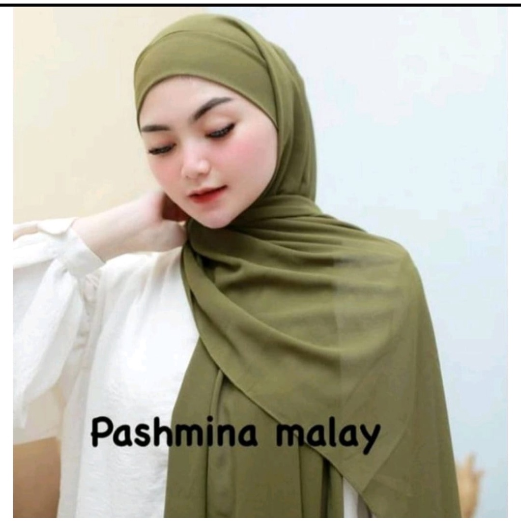 Pashmina Malaysia Premium size 180 x 75 cm jahit tepi full, Jilbab Pashmina, 100% Real Pic