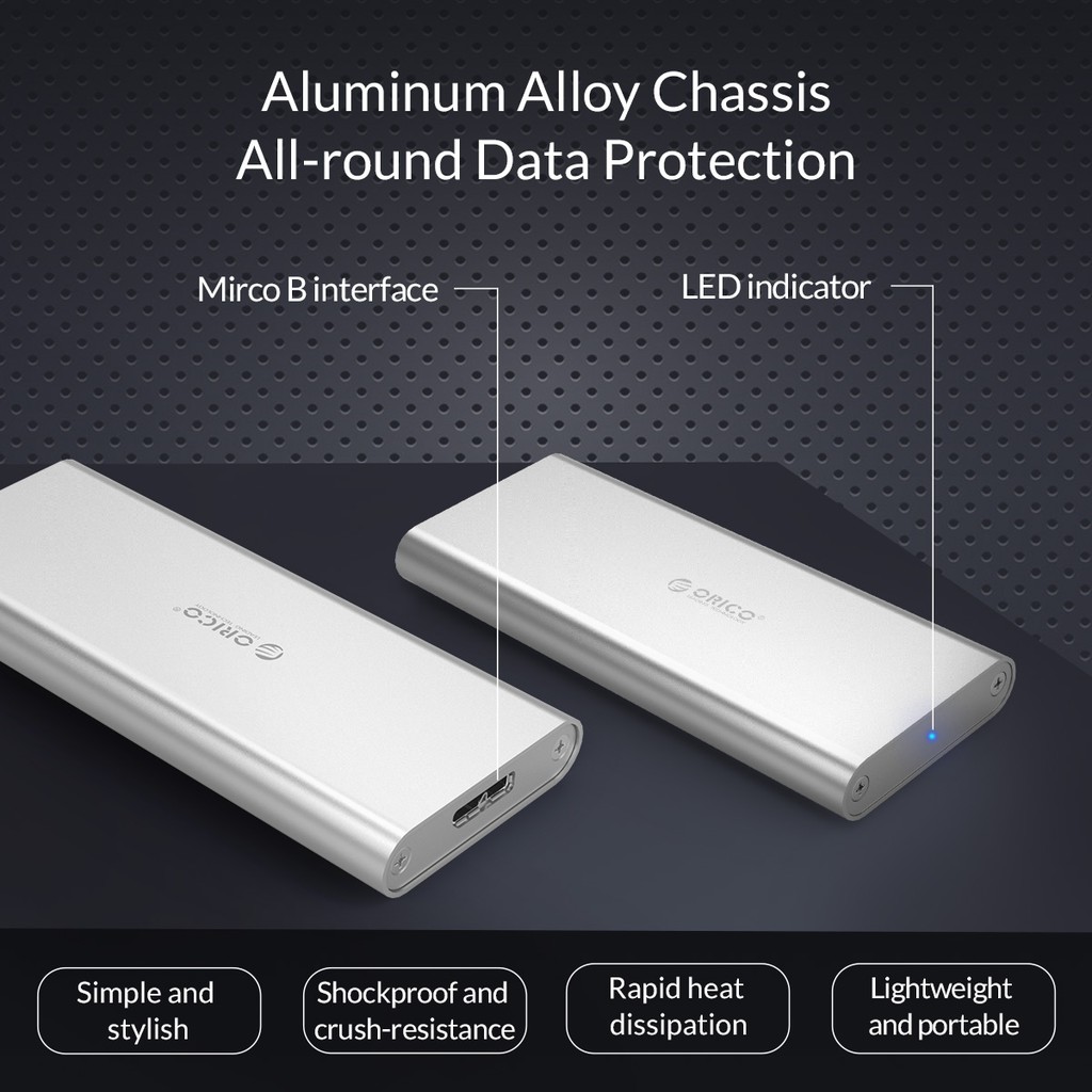 M.2 NGFF to Micro B USB 3.0 SSD Enclosure ORICO M2G-U3