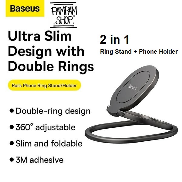 Baseus Original Rails Ring Stand Rotable Magnetic Phone Stand Holder iRing Bracket Ringstand Ori