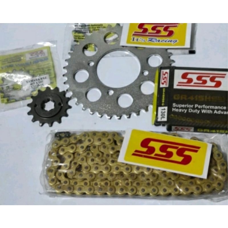 Gear gir set depan belakang set rantai triple sss rx king jupiter 38T - 14T type 415 sss