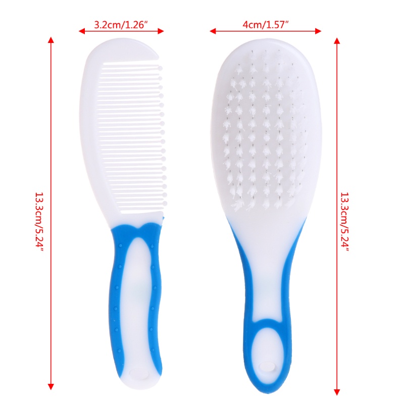 Mary 2pcs / Set Sisir + Sikat Rambut Bayi Newborn Portable Bahan Lembut