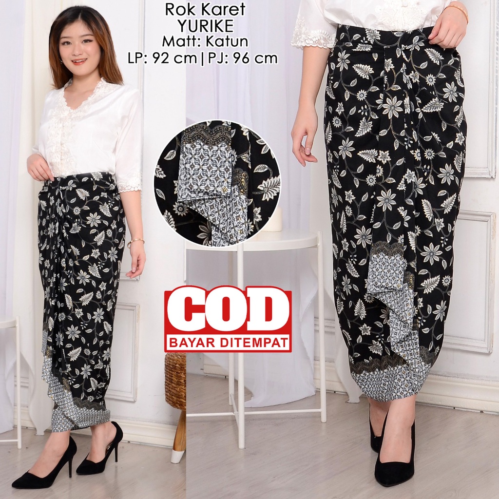 Rok Kebaya Batik Elegan / Bawahan Kebaya Modern / Rok Kebaya Jadi Pinggang Karet Yurike