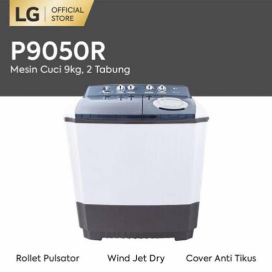 Mesin Cuci 2 Tabung Twin Tube 9KG LG P905R PROMO