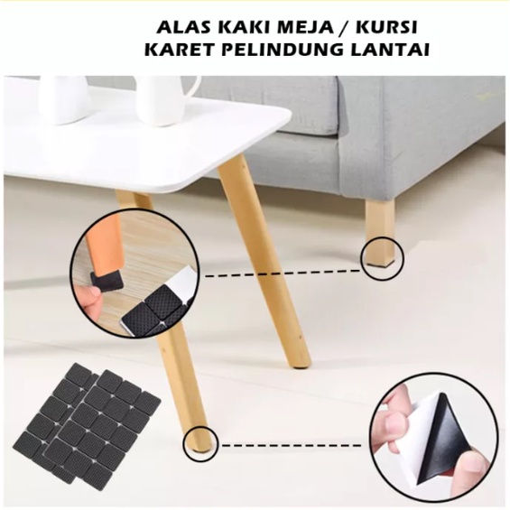 Alas Kaki Bangku Meja Karet Anti Slip Isi 30pcs / Alas Kaki Bangku Anti Slip / Alas Kaki Meja Anti Slip / Alas Kaki Furniture Karet Anti Slip isi 30pcs