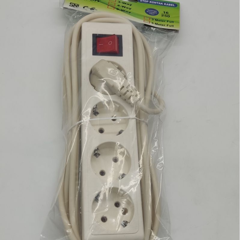Stop Kontak Kabel 2/3/4/5 Lubang 3 Meter Stop Kontak Listrik